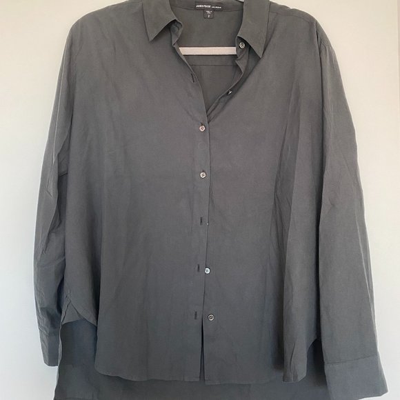 James Perse stretch matte jersey blouse - Picture 1 of 2